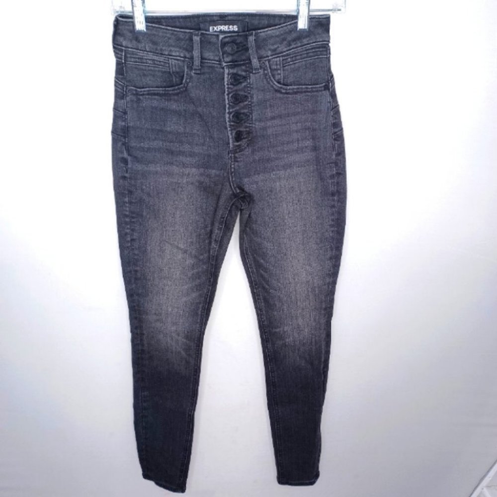 Express Ankle Legging High Rise Jeans button fly